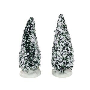 Lemax Snowy Miniature Christmas Trees Set of 2